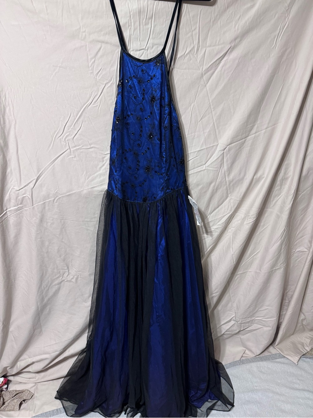 Roberta Bridal Royal Blue and Black Evening Gown